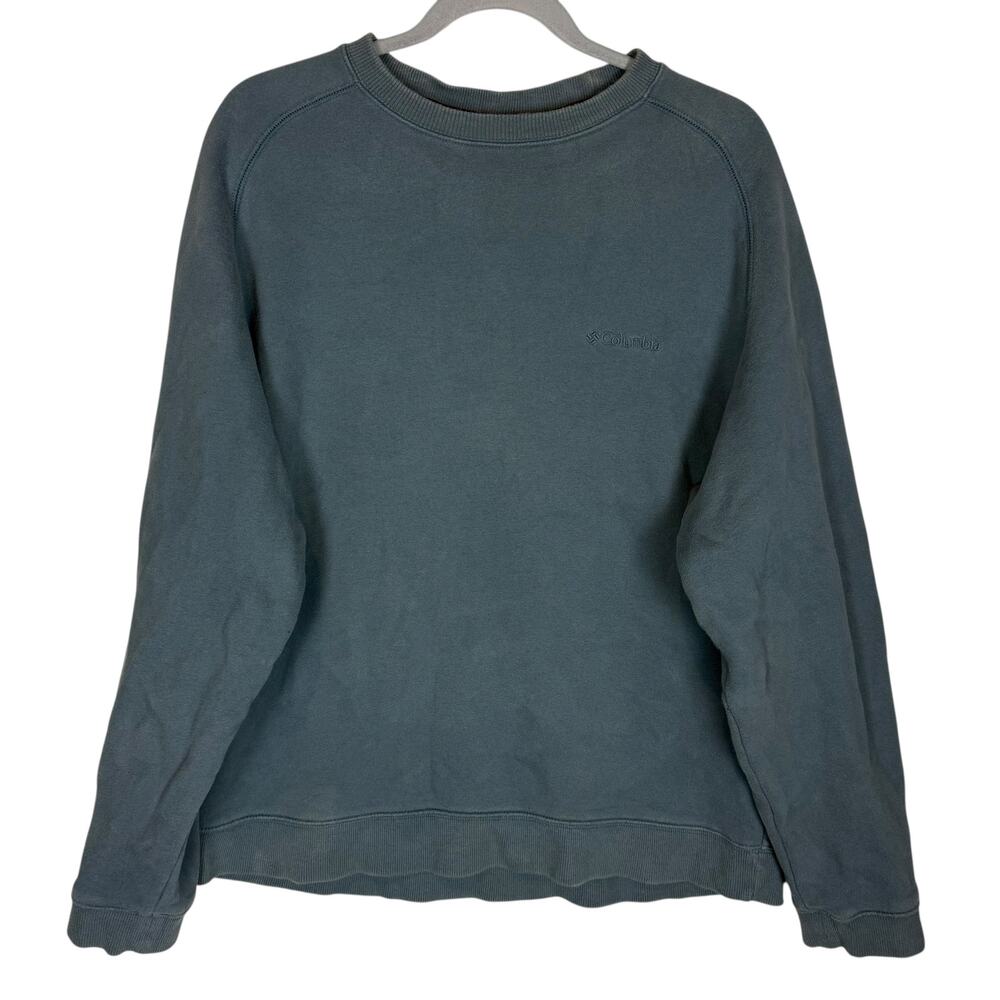 Columbia Sweatshirt‎ Men's Medium Gray Fleece Lined Cotton Long Sleeve Pullover